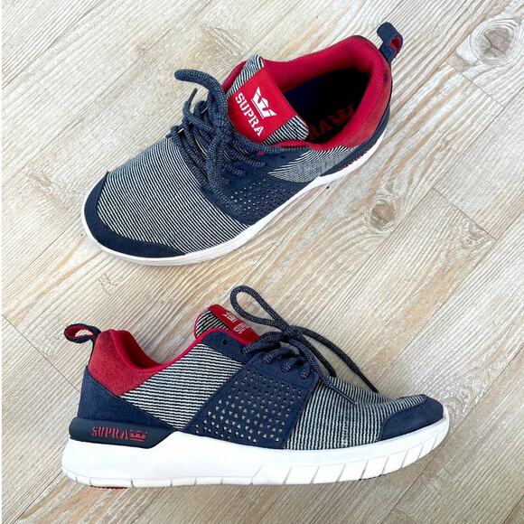 SUPRA Scissor Sneaker | Blue/Red Size 6 - Picture 1 of 9